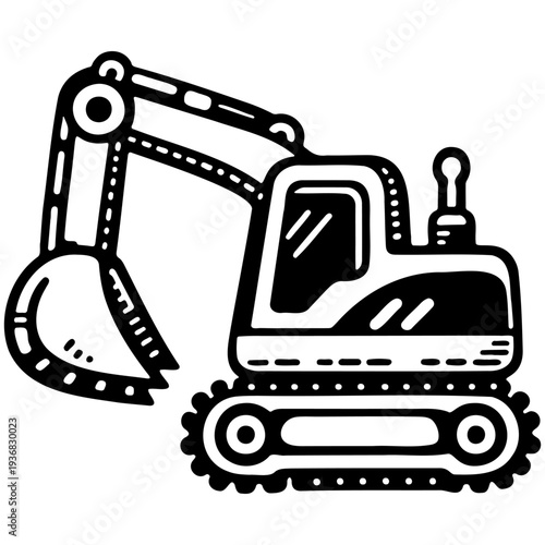 Bulldozer Sketch Drawing.