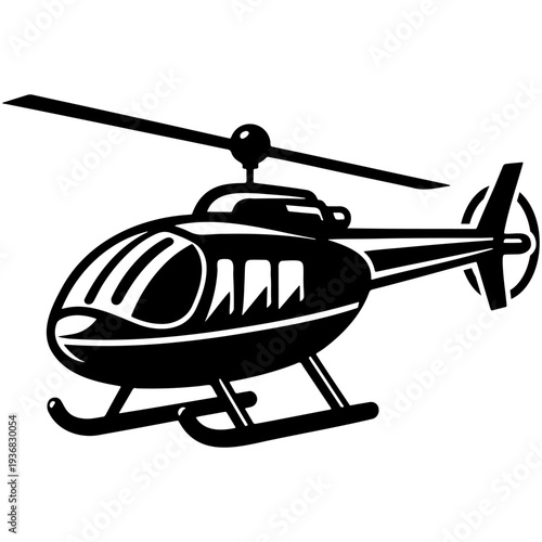 Helicopter Silhouette Illustration.