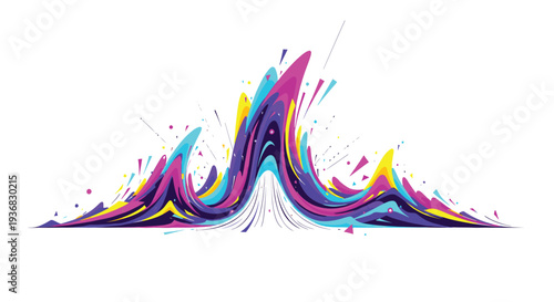 Vibrant Colorful Swirling Abstract Design Element.
