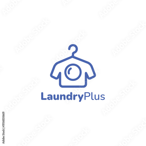 Laundry Plus Logo Vector Simple