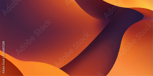 A colorful summer sunset illustration features bright orange and yellow waves in a vector art pattern with energy curves and a desert sky backdrop texture