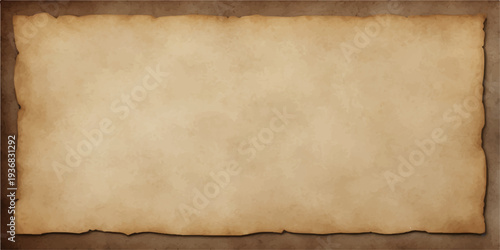 A vintage brown parchment sheet with a burnt edge texture offers a stained and aged grunge design for an antique blank book page