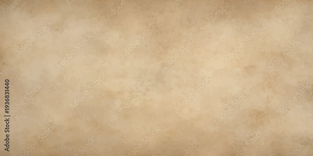 Fototapeta premium Blank aged parchment with a stained brown grunge texture and a worn vintage pattern creates an antique retro wallpaper design on this ancient paper material