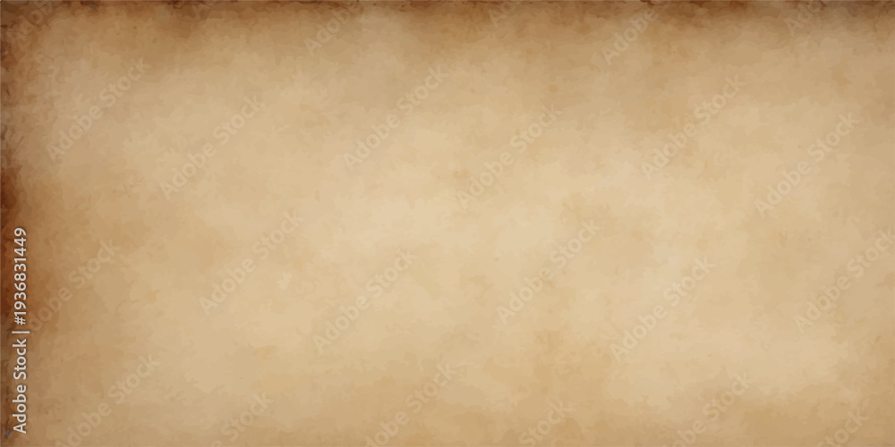 Obraz premium A blank vintage parchment sheet featuring a worn brown grunge texture and aged beige pattern creates an antique retro paper background for a stained ancient design