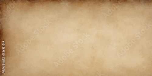 A blank vintage parchment sheet featuring a worn brown grunge texture and aged beige pattern creates an antique retro paper background for a stained ancient design