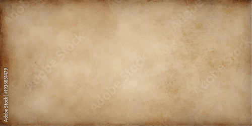 A blank vintage parchment with a stained brown grunge texture provides an aged antique paper background featuring a worn and grungy pattern for retro design