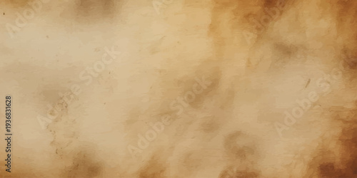 A blank vintage parchment sheet features an aged brown grunge texture with stained antique patterns on a dirty yellowed paper background