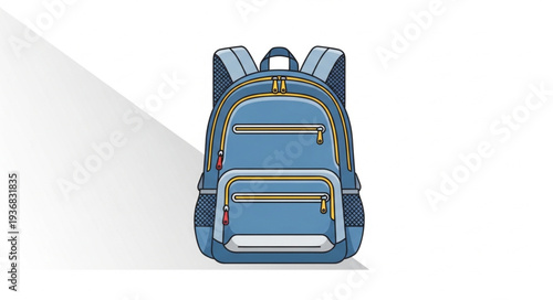 Blue Backpack with Multiple Compartments for Travel and School.