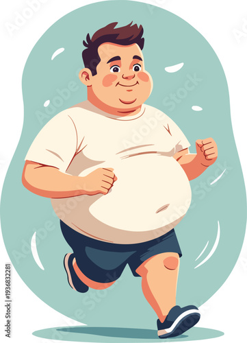 uomo che corre e fa ginnastica per tenersi in forma vettoriale