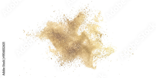 Soft beige cosmetic powder cloud background with fine flying dust splash and makeup texture vector illustration