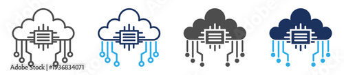 cloud icon set multi concept