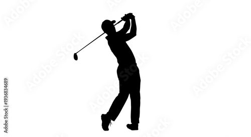 Golfer Silhouette Swinging Club