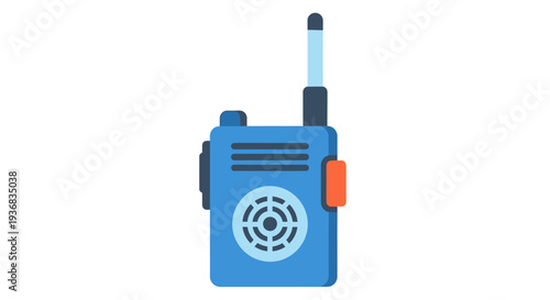 Blue Walkie Talkie with Antenna - Communication Device Icon