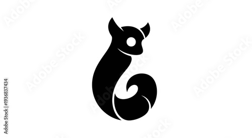 Stylized animal silhouette on white