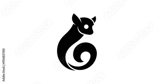 Stylized animal silhouette on white