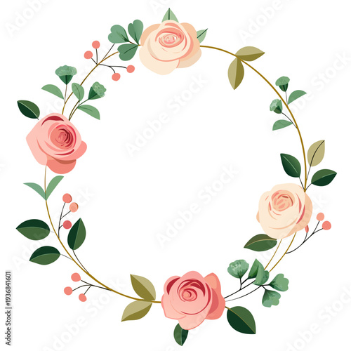 frame with roses