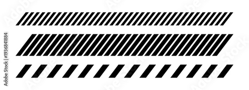 Line divider pattern with slash diagonal border vector graphic web. Slant lines with design security. Geometric print for caution tape.