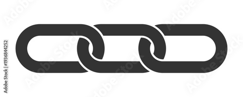 Chain icon vector. Black chain isolated on white background.