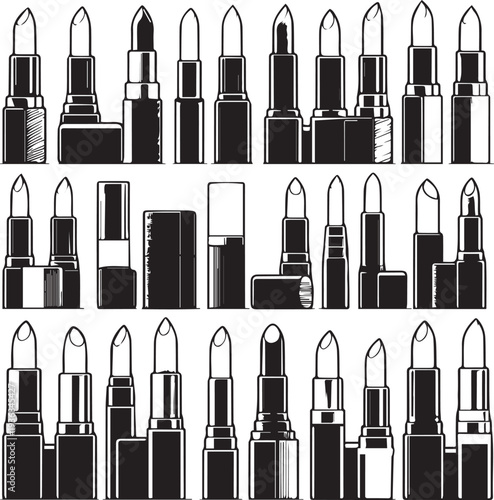 Modern lipstick silhouette cosmetic beauty product symbol for makeup industry