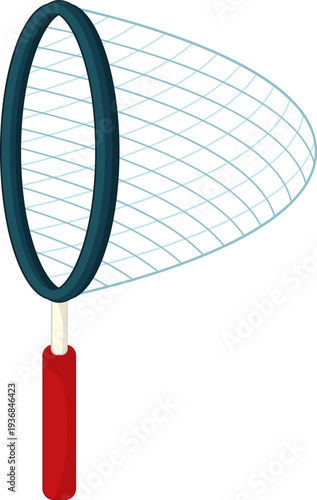 Bug net. Fish catcher tool cartoon icon