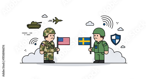 Military Personnel Exchange Flags and Technology