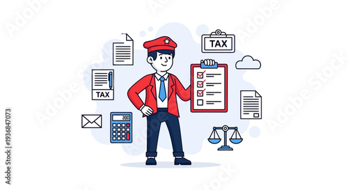Business Tax Filing and Accounting Illustration