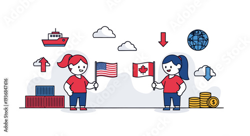 International Trade and Finance Concept with Business Characters