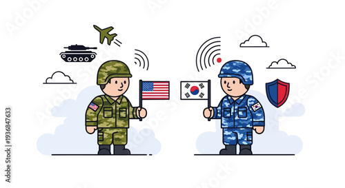 Military and Diplomatic Handshake Between Soldier and Diplomat