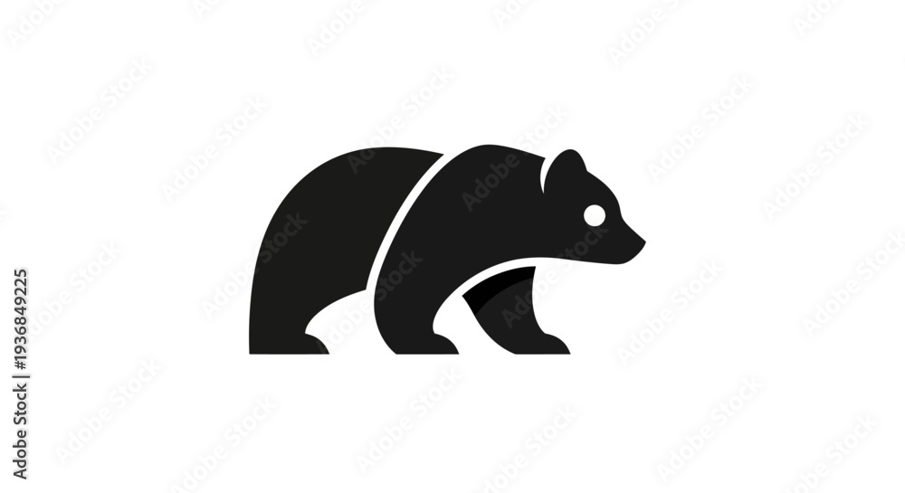 Fototapeta premium Stylized bear silhouette isolated white
