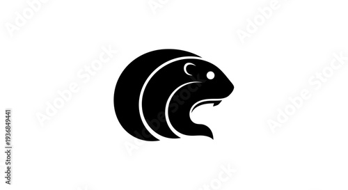 Stylized beaver illustration on white