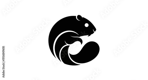 Stylized beaver silhouette graphic