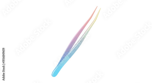 Colorful iridescent tweezers with slanted tips for precision grooming and beauty care.