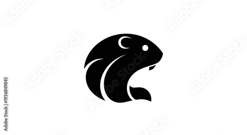 Stylized beaver silhouette graphic design