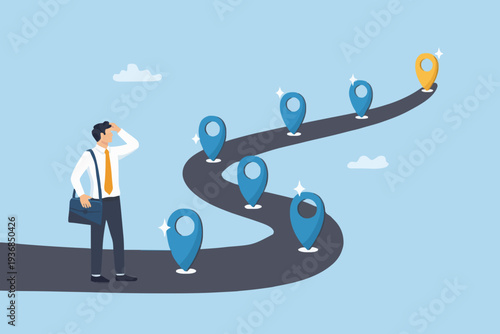 Business Road With Markers