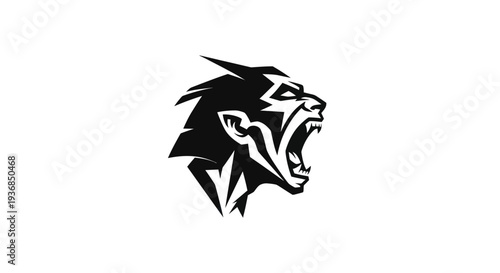 Stylized black and white creature illustration