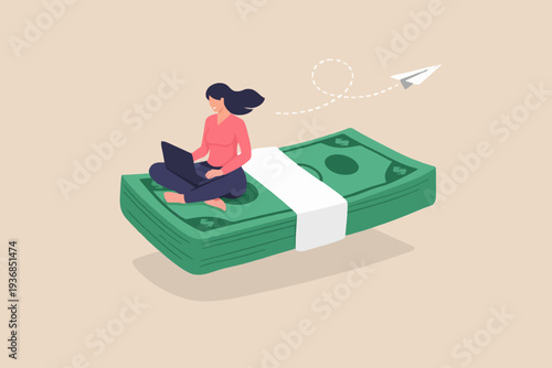 Woman Working With Money