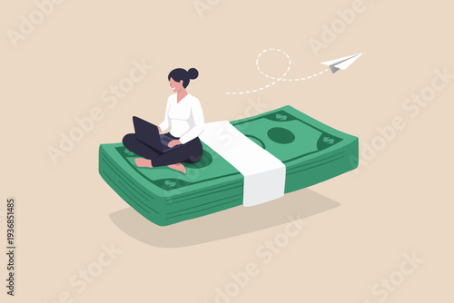 Woman Working With Money