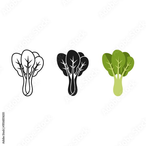 Bok Choy Icon Set Commercial Design