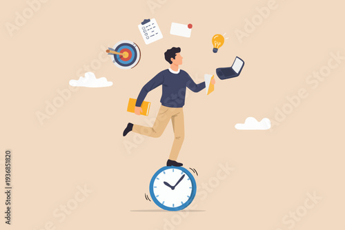 Man Balancing With Tasks