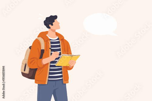 Young man with a book