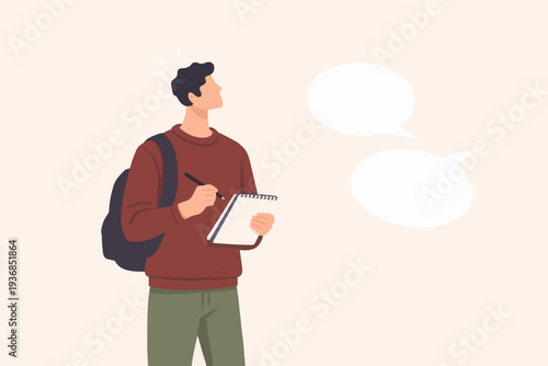 Young man with thoughts