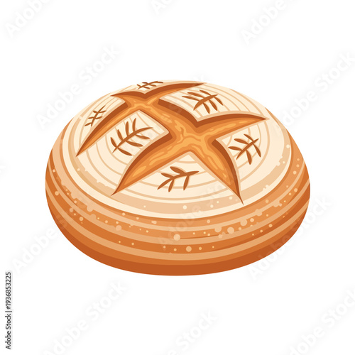 Celebrating National Sourdough Bread Day with a beautifully crafted round loaf featuring a star-shaped cut on top