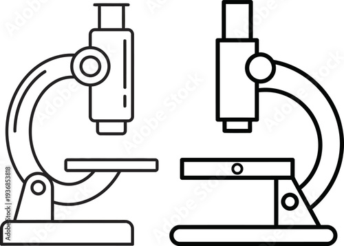 Two microscopes for scientific research and laboratory work