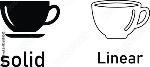 Comparison of solid and linear representations of a coffee mug