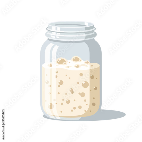 Celebrating National Sourdough Bread Day with a jar of bubbly sourdough starter, fermentation process, kitchen scene, food, and culinary delights