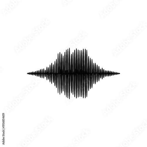 Abstract Heart Sound Waveform Graphic, Music Pulse Visualization, Audio Signal Concept isolated on transparent background