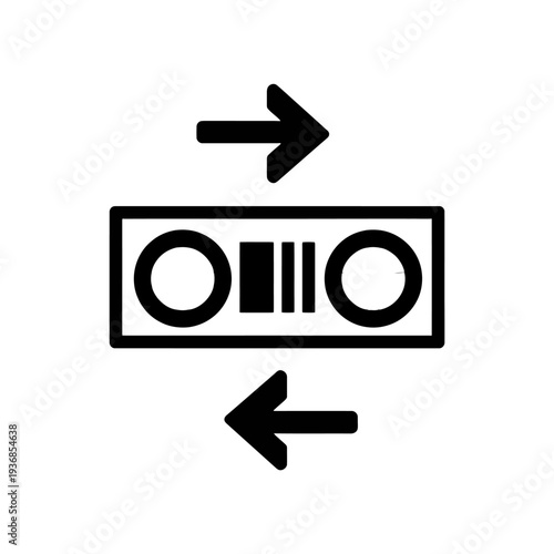 Retro Cassette Tape with Forward and Backward Arrows, Music Icon, Vector Graphic isolated on transparent background