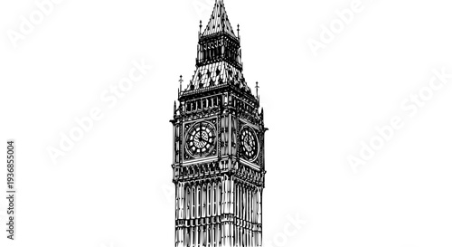 Big Ben London Vector Sketch – Architectural Landmark Illustration EPS 10