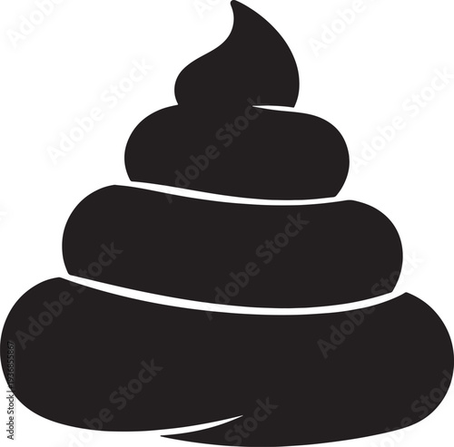 Pile of feces, excrement symbol, poop icon, waste product, symbol of bad luck or unpleasantness, illustration of droppings