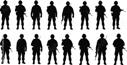 Set of elegant black dress silhouettes featuring long evening gowns and cocktail dresses for fashion design isolated on white background